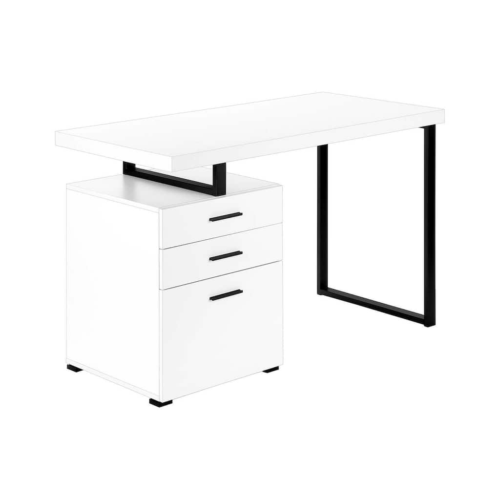 Computer Desk, Home Office, Laptop, Left, Right Set-up, Storage Drawers, 48"l, Work, White Laminate