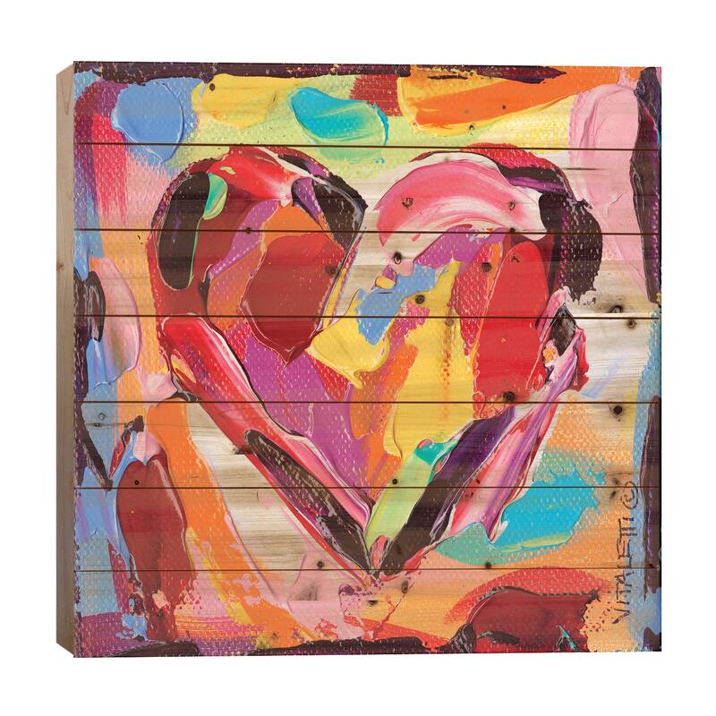 Colorful Expressions I Print On Wood by Carolee Vitaletti - Multi-Color - 26x26x1.5