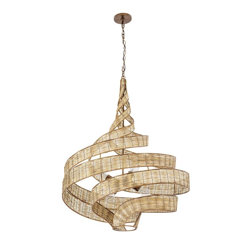 Flow Hand-Crafted Recycled Steel 6-Light Large Twist Pendant