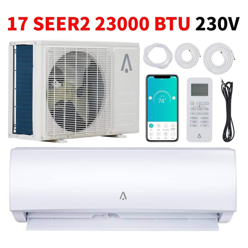 230V 17 SEER2 23000 BTU Wifi Enabled Mini Split Air Conditioner, AC Unit & Heater for 1300 Sq.Ft. - N/A