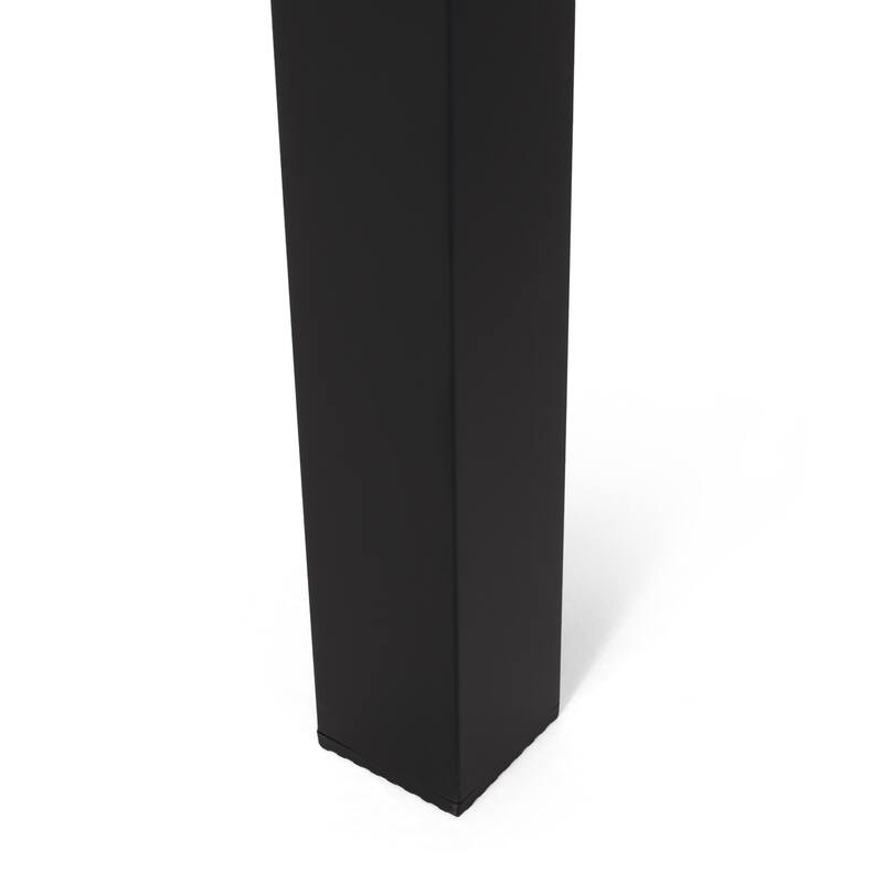 Roomfitters Templin Modern Outdoor Aluminum Dining Table with Rust Resistant Slat Top, Rectangle Design, Black