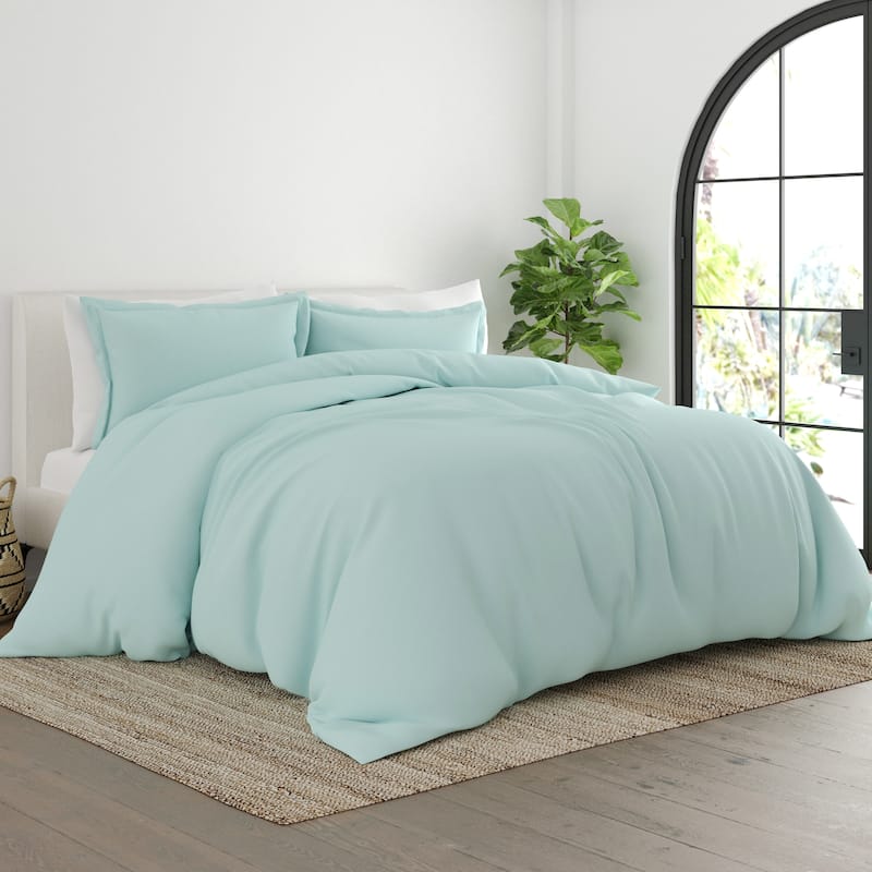 Simply Soft Ultra-soft 3-piece Duvet Cover Set - Aqua - Full - Queen