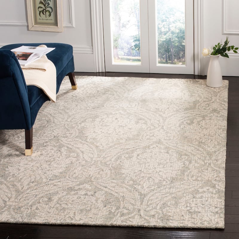 SAFAVIEH Handmade Abstract Martijke Modern Wool Rug - 8' x 10' - Grey/Ivory