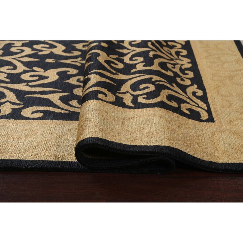 Vegetable Dye Geometric Nepalese Oriental Area Rug Wool Hand-knotted - 6'1" x 9'0"