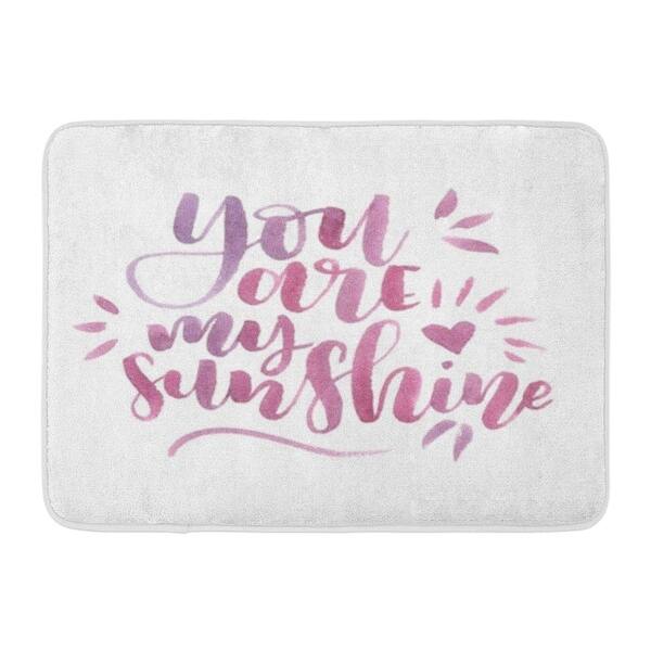 Shop You Are My Sunshine Hand Lettering Watercolor Letters Raster Doormat Floor Rug Bath Mat 30x18 Inch Multi On Sale Overstock 31777239