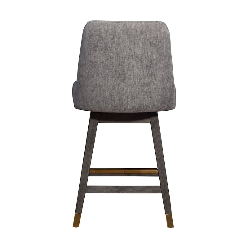 Amalie Upholstered Bar Stool, Swivel Counter Height Stool with Solid Wood Frame