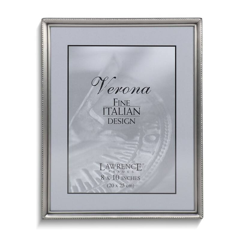 Curata Pewter Brushed and Beaded 8x10 Photo Frame