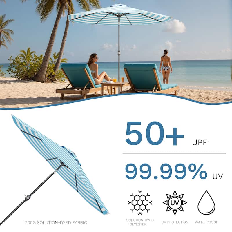 Patiowell 9 FT Outdoor Patio Umbrella, Outdoor Table Umbrella, Yard Umbrella, Market Umbrella with Push Button Tilt and Crank