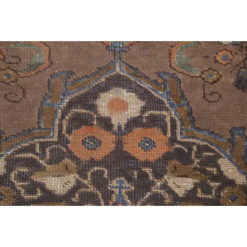 Brown Tabriz Persian Vintage Rug Handmade Wool Carpet - 8'1"x 10'9"