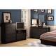 preview thumbnail 4 of 2, Black 6 Drawer Bedroom Dresser with Nickle Metal Knobs Handles