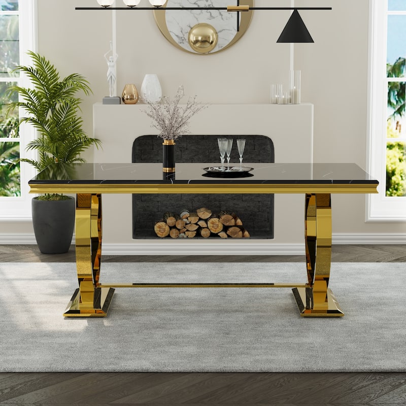 Dining Table Set with Arm Dining Chairs