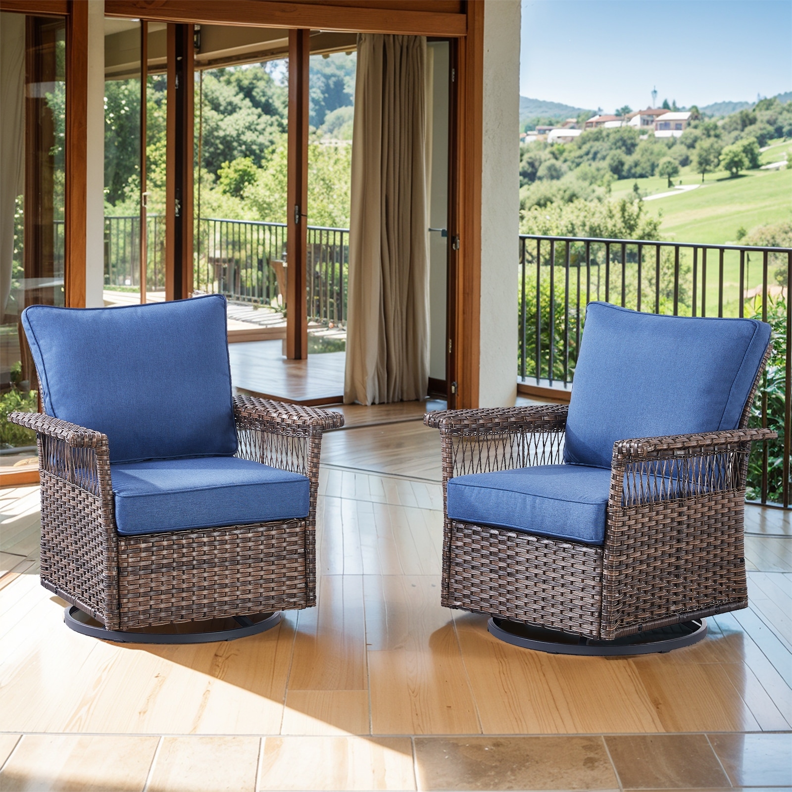 Outdoor Swivel Gliders Rocker Chair Set of 2