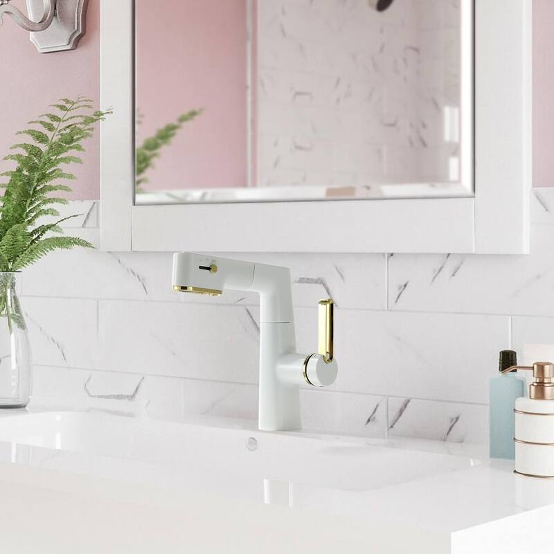 Bathroom Sink Faucet with 360° Swivel Sprayer And Digital Display, Basin Faucets