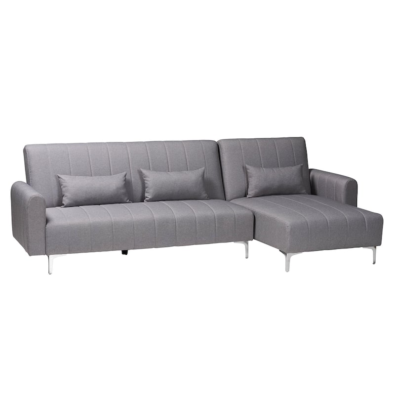 Lanoma Contemporary Clay Fabric Upholstered Convertible Sofa Bed - Grey