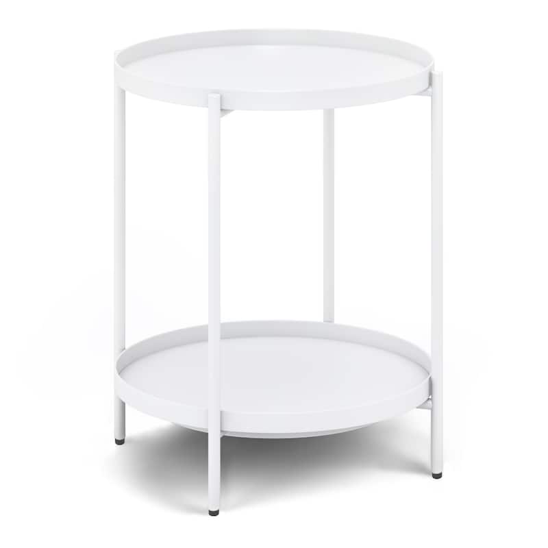 WYNDENHALL Lipton Industrial 17 inch Wide Metal End Table - 16.9"w x 16.9" d x 22.2" h