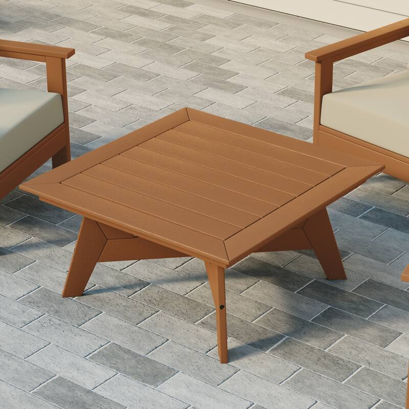 Polytrends Birchwood All Weather HDPE Outdoor Patio 37 Inch Square Conversation Table