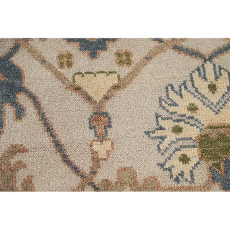 Earth Tone Oushak Indian Area Rug Living Room Handmade Wool Carpet - 9'2" x 11'10"