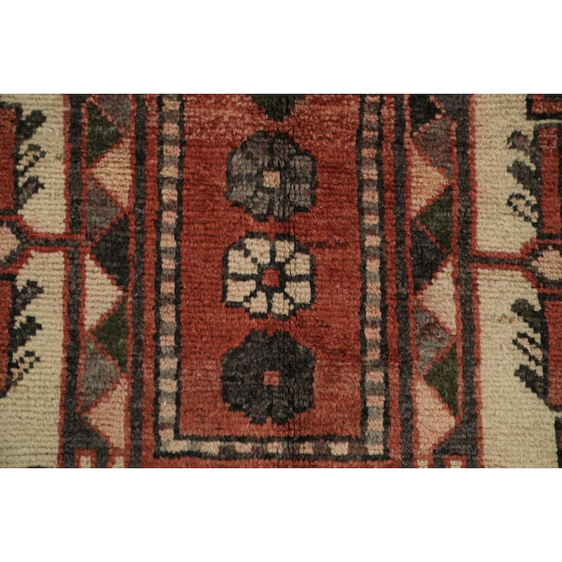 Hand Knotted Oriental 100% Wool Carpet Traditional Tribal Red Hamedan Area Rug - 7' 2'' X 4' 3''