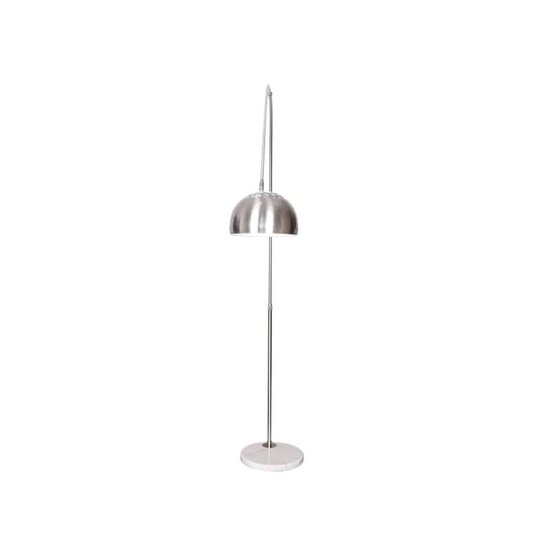 Floor Lamp with White Marble Base and Metal Lamp Shade Arco Collection - 76"