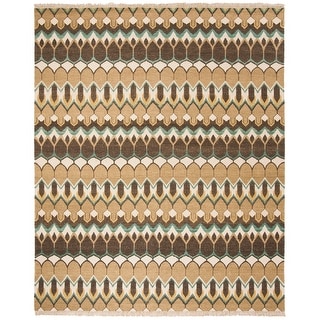 SAFAVIEH Couture Handmade Sumak Flatweave Ksenya Traditional Oriental Wool Rug with Fringe