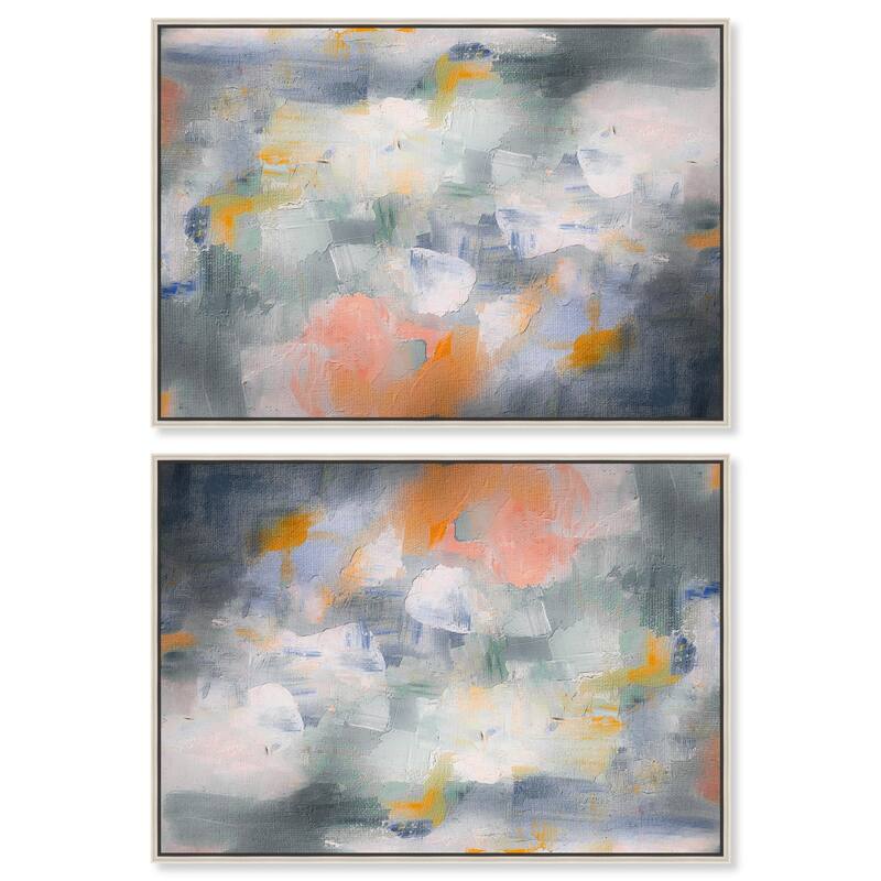 Cloudborn Glow II Canvas by Art Remedy - 30" x 20" - Silver