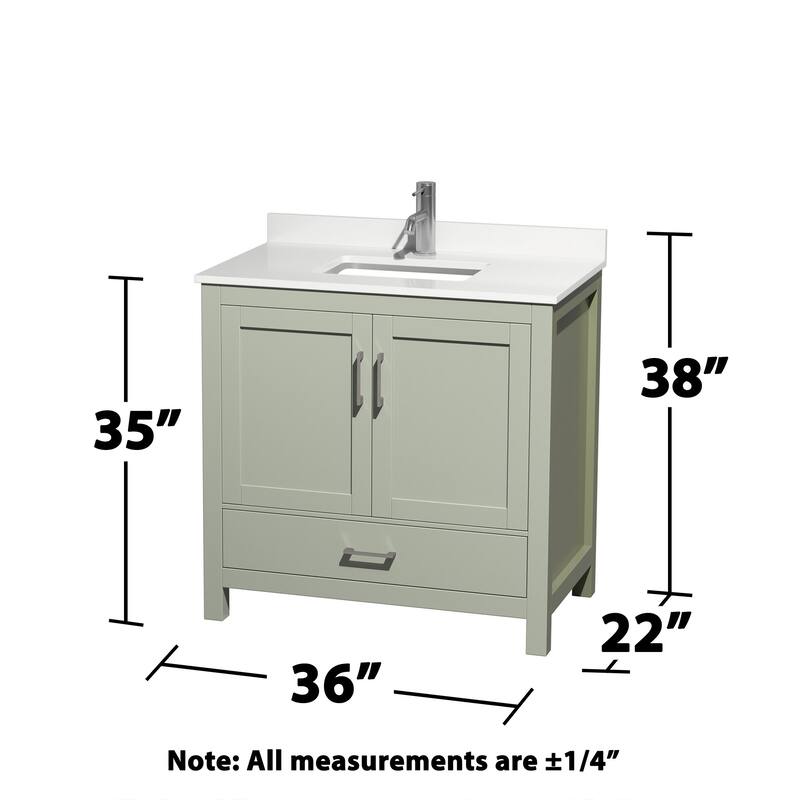 Wyndham Collection WCS141436S-QTZ-UNSMXX Sheffield 36" Free Standing