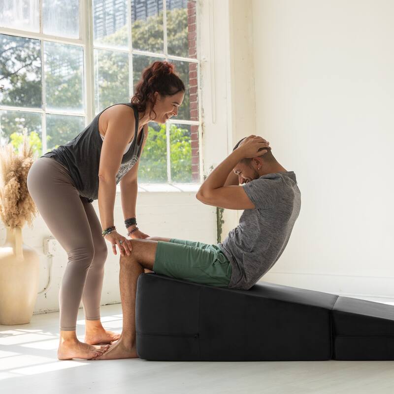 Avana Reach Super Ramp / Convertible Bed Bench w/ Slip Cover for Yoga & Massage, Microvelvet
