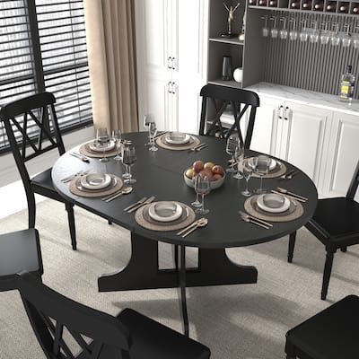Modern Round Dining Table with Extendable Top and X Base for Family Dinners Small Spaces and Multi Scene Styling​