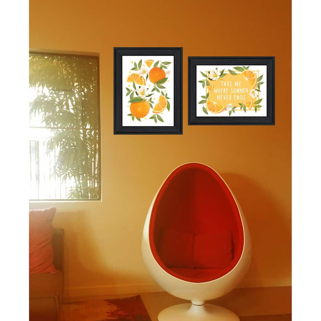Trendy Decor 4U "Take Me Where Summer Never Ends so I can always smell Orange Blossoms!" Printed Framed Wall Art by House Fenway