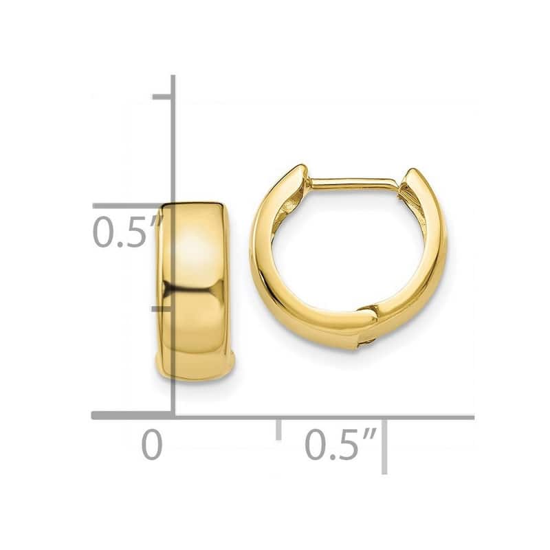 Curata 10k Hinged Hoop Earrings - 12x12mm Wide 5mm Thick
