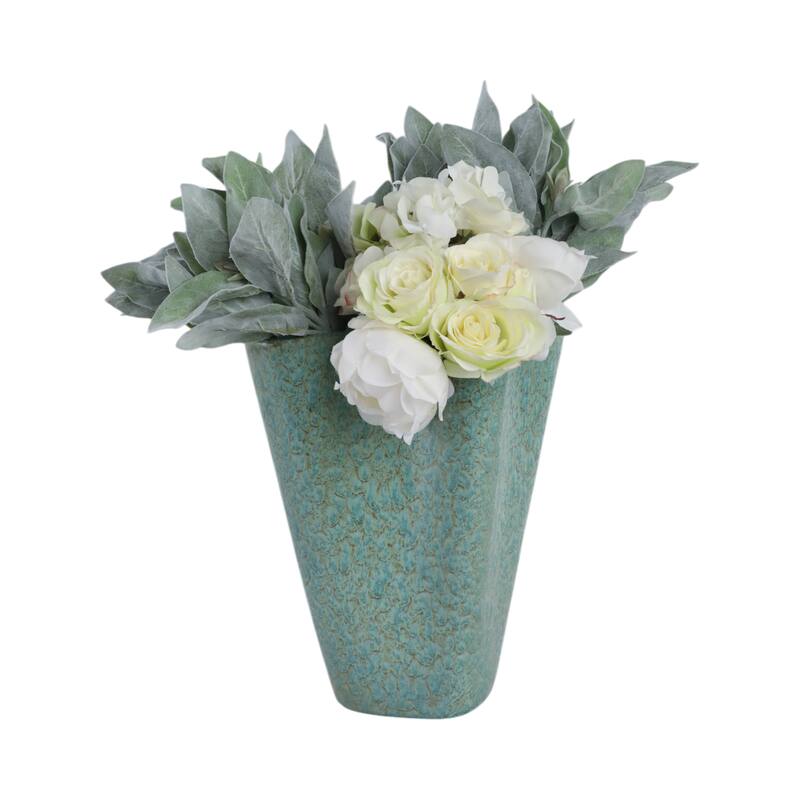 Earthenware Decorative Vase Textured Handmade Elegant Centerpiece