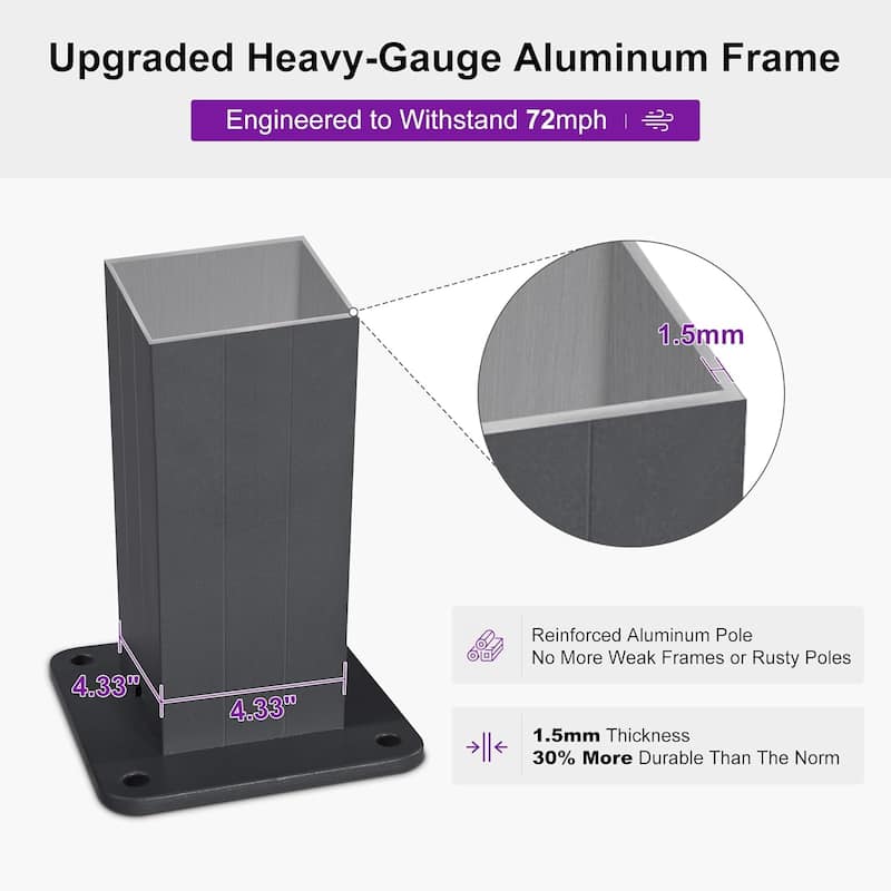 PURPLE LEAF Louvered Pergola Outdoor Aluminum Pergola with Adjustable Roof for Patio Hardtop Gazebo