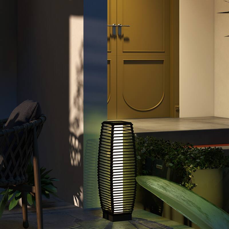 Outdoor Rattan Garden Lantern Pathway Light Decorative Driveway Lighting