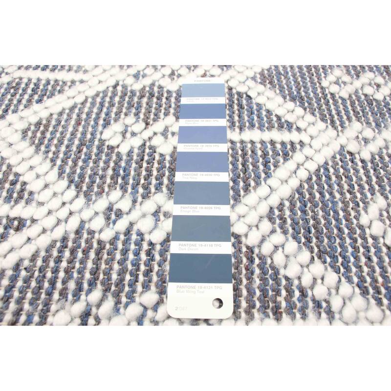 ECARPETGALLERY Braid weave Sienna Navy Wool Rug - 5'0 x 8'3