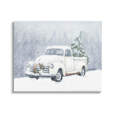 Stupell Industries Seasonal Niveous Snow Truck Scene Canvas Wall Art by Sara Baker