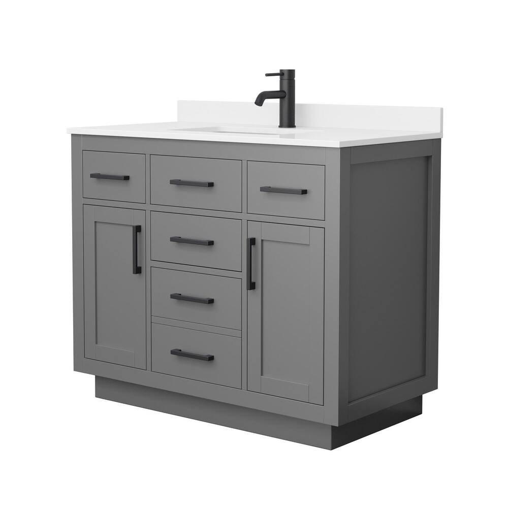 Beckett TK 42-inch Single Vanity, Single Hole Quartz Top