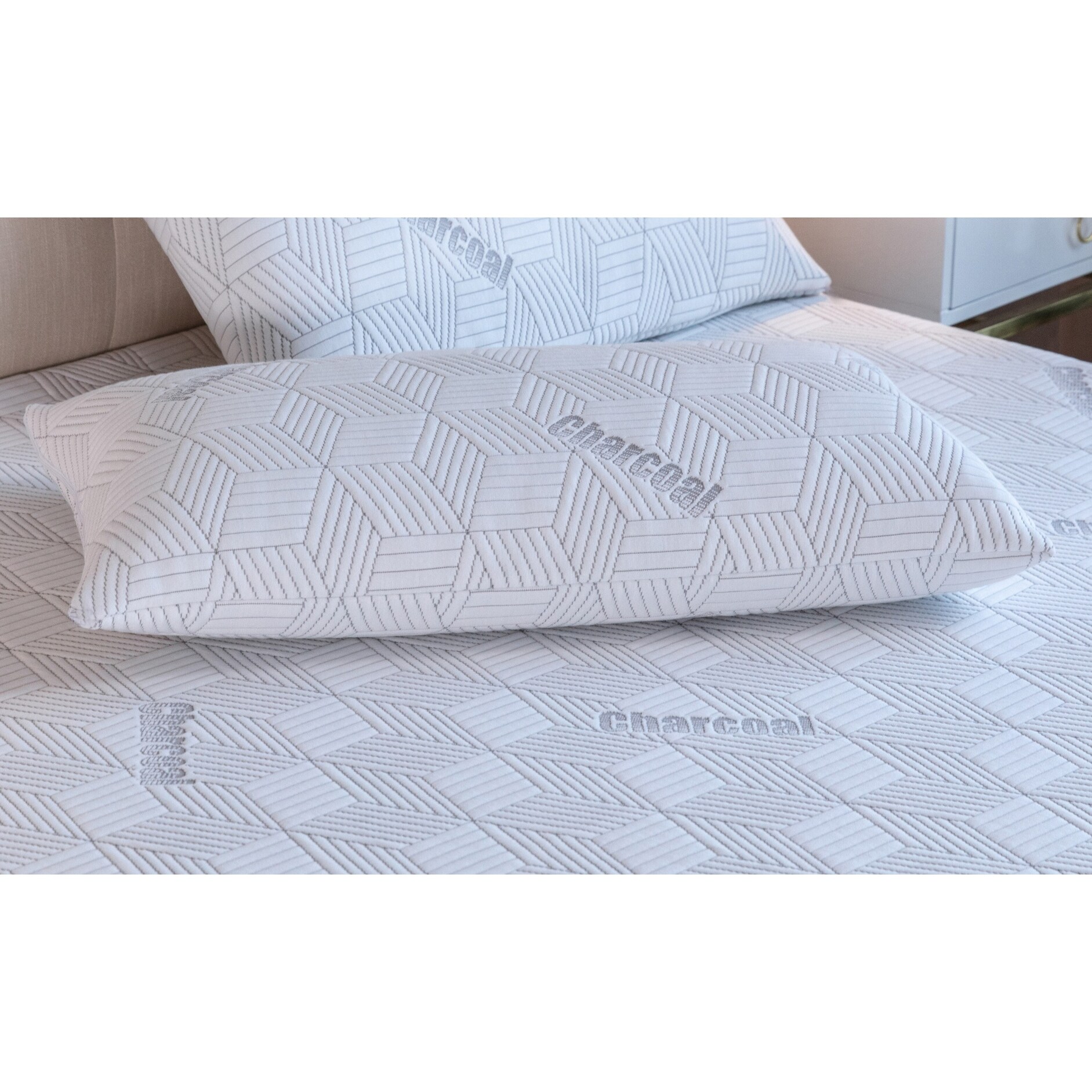 Memory Foam Pillow Copper Infused Cooling Breathable and Stress Reducing Bed Pillow White King