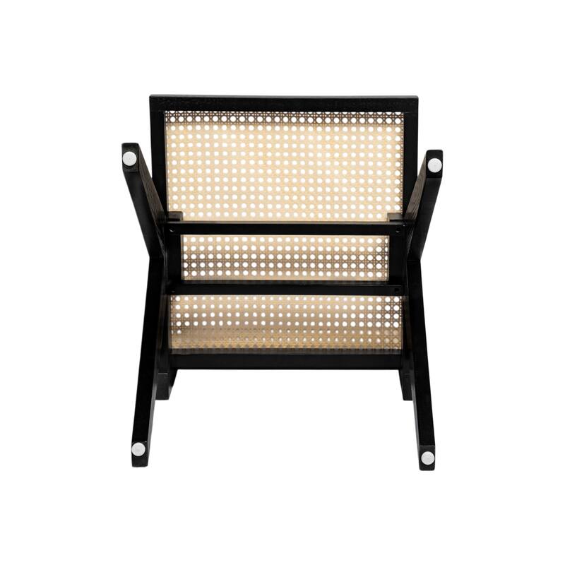 Rattan Dining Chair Set of 2, Armless Side Chairs with Wood Legs