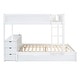 preview thumbnail 43 of 57, Modern Style Full over Full Bunk Bed with Twin size Trundle, Storage and Desk, Outlets with USB, Maximized Space, White+Walnut