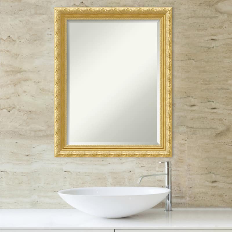 Beveled Wood Bathroom Wall Mirror - Versailles Gold Frame