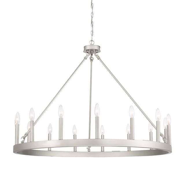 Acroma 15 Light 40 In Modern Farmhouse Wagon Wheel Chandelier-UL