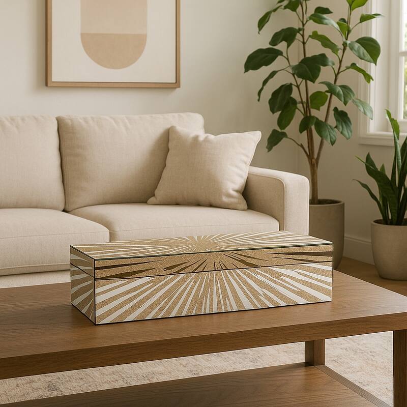 Sophisticated Decorative Storage Box with Lid - 17" x 6" x 5"
