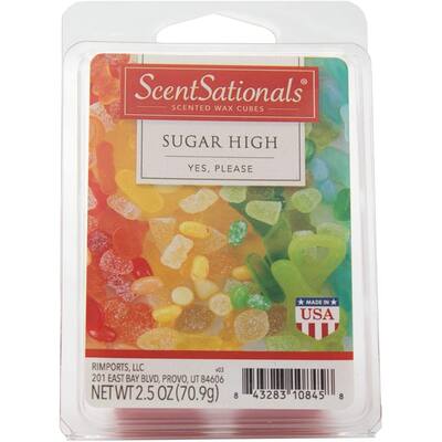 Scentsationals Sugar High 2.5 oz Fragrant Wax Melts, 6 Scented Wax Cubes - 3 Pack