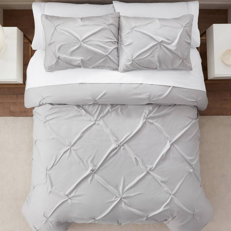 Serta Simply Clean Antimicrobial Pleated 3 Piece Duvet Set