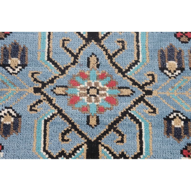 Light Blue Ziegler Foyer Rug Hand-Knotted Wool Carpet - 3'0"x 5'0"