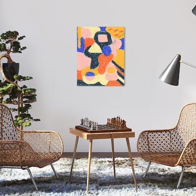 Wynwood Studio Canvas Abstract Vespa in the Park Orange Modern & Contemporary Wall Art Canvas Print