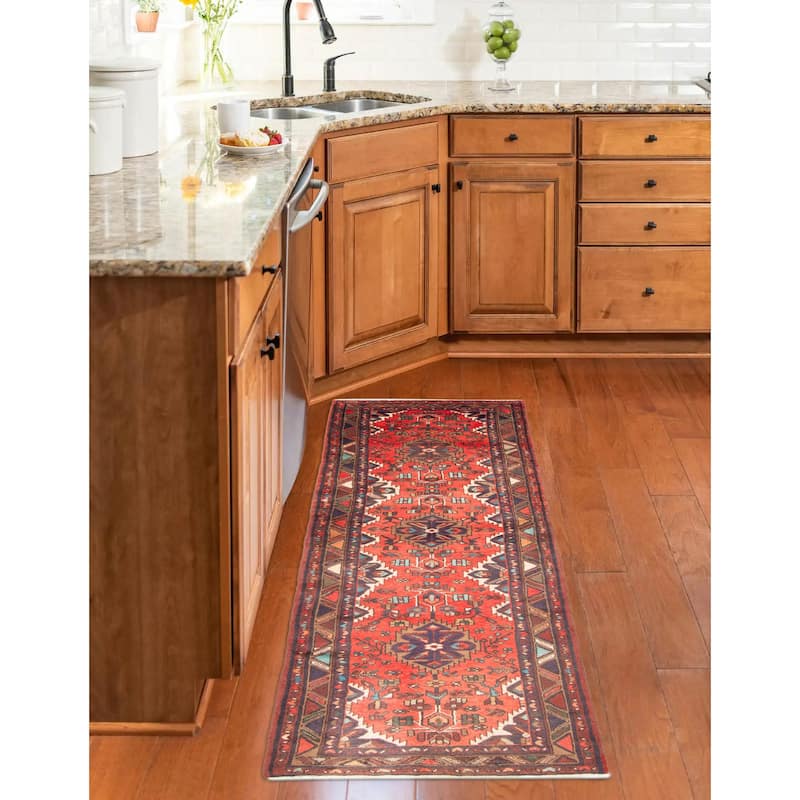 ECARPETGALLERY Hand-knotted Anadol Red Wool Rug - 3'3 x 9'6