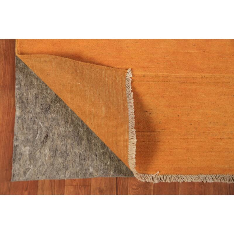 Gabbeh Modern Rug Hand-Knotted Striped Wool Carpet - 3'5" x 4'11"