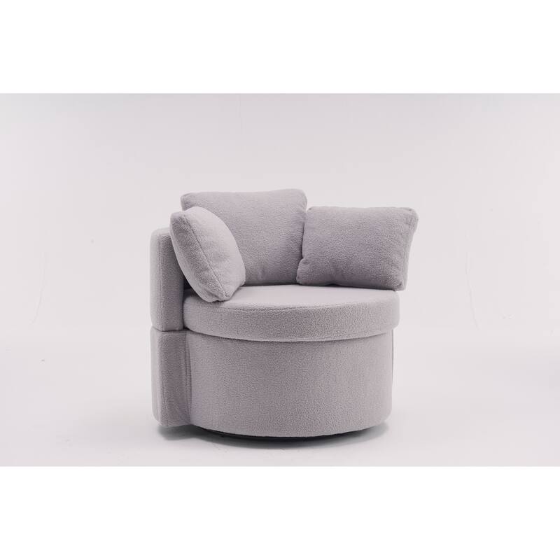 Swivel Chair Accent Chair with Storage Function, Rotating Chair Sofa Chair Lounge Chair with Throw Pillows