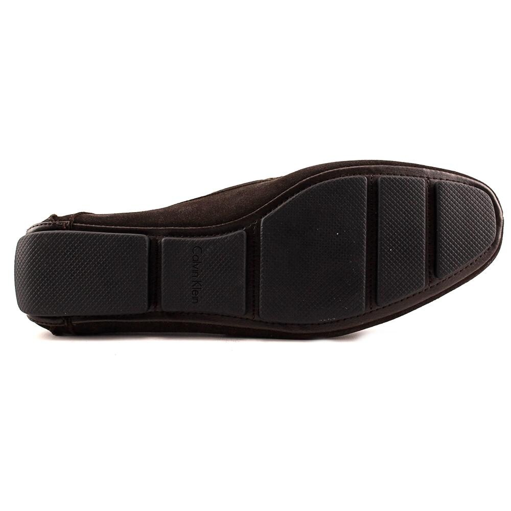 Shop Calvin Klein Menton Men Moc Toe Suede Brown Loafer